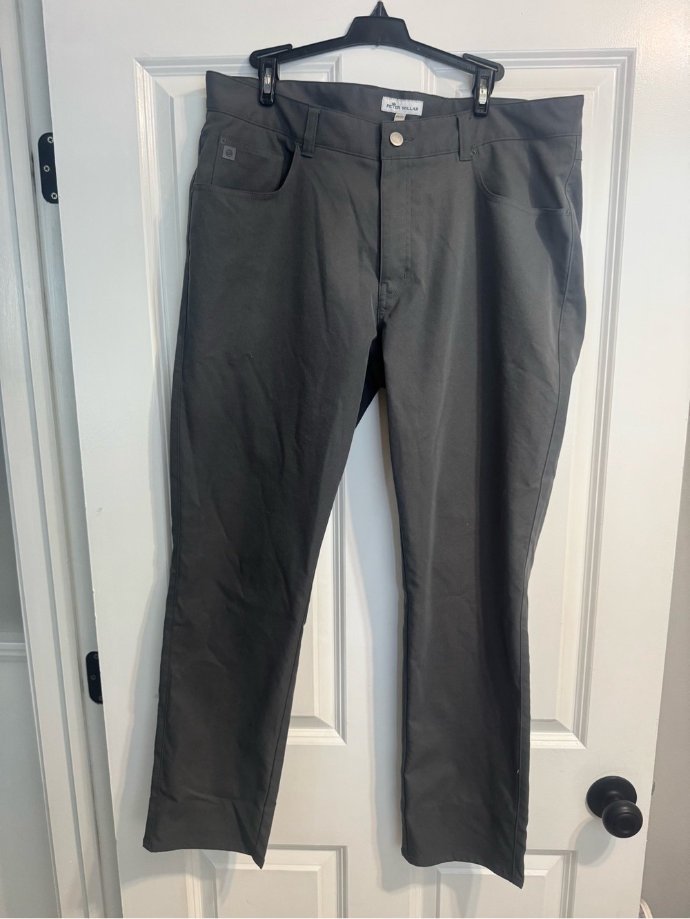 Peter Millar Charcoal Gray Flat Front Pants